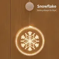 Warm white LED snowflake window light with battery box for Christmas decoration - 16cm Snowflake / Battery Included