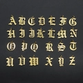 Set of 26 gold gothic alphabet pendants in polished stainless steel for DIY jewelry - Set of 26 Letters