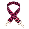 Macro detail of zebra pattern wide strap with adjustable golden metal lobster clasps - Style B Rose Red