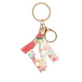 Resin letter N keychain with colorful watermelon slice charm and red tassel accessory - Letter N