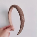 Chic padded headband in golden champagne finish with sparkling full rhinestone inlay - Classic Champagne