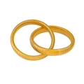 Set of two gold-plated flexible gas pipe snake chain bracelets with metallic finish - 12mm Gold Double Loop