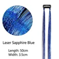 Extension capelli blu reale laser con clip nera per donna, lunghezza 50 cm - Blu Reale Laser
