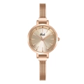 Reloj elegante de mujer en oro rosa con esfera redonda y correa de malla metálica - Oro Rosa / Esfera de Oro Rosa