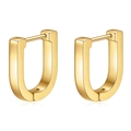 Chic geometric U-shaped gold earrings in stainless steel with minimalist design - Gold (EU1305)