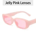 Retro-Sonnenbrille mit quadratischem Rahmen in transparentem Jelly-Pink-Finish - Gelee Rosa