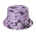 Cappello a secchiello tie-dye streetwear viola e nero con corona piatta e tesa - 58cm / Viola Taro
