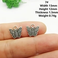 Antik-Silber Schmetterling Anhänger 13mm mit Punkttextur für DIY Schmuckherstellung - 7# Einfacher Schmetterling