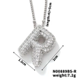 Collier argenté avec pendentif lettre R pavé de zircons blancs et sa chaîne ajustable - Lettre R