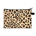 Portable leopard print makeup bag with black zipper and rectangular design for vanity storage - Classic Leopard Pattern (01)