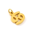 Golden hollow stainless steel Cancer zodiac sign pendant necklace for women and men - Cancer - Single Pendant
