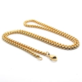 Polished gold square box chain necklace in stainless steel with a secure lobster clasp - 2mm Width / 45cm Length / Gold
