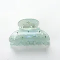 Pinza per capelli azzurra in resina perlata con strass per un'acconciatura elegante - Verde Menta