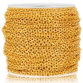 Catena a maglie O in acciaio inossidabile dorato su bobina per creazione di gioielli - 0.3x1.2mm / Oro