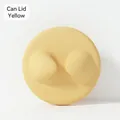 Silicone pet food can lid in bright yellow with cute cat ear handle for easy opening - Cat Ear Can Lid / Yellow