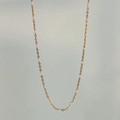 Minimalistische 18k vergulde roestvrijstalen ketting met roomwitte kralen - Wit