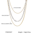 Elegante zweifarbige mehrlagige Edelstahl-Halskette in Gold und Silber-Finish - Dreilagige Gold-Silber-Mischkette (YYN025047)