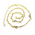 Close-up of golden coffee bean link necklace with lobster clasp and extension chain - Thick Pig Nose Chain (Large)