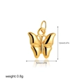 18K gold-plated butterfly pendant, 12mm size and 0.8g weight, DIY jewelry making accessory - Butterfly