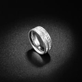 Silver stainless steel eternity ring with double rows of sparkling cubic zirconia - Silver Double Row