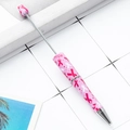 Pink ribbon breast cancer awareness beaded pen with Hope text and decorative floral bead - Pink Ribbon with Hope (96)
