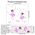 Muurstickers met zwaan ballerina en vlinders van 94x84cm voor woningdecoratie - Ballet Meisje (MS472-YW)