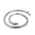 Polished silver stainless steel snake bone chain necklace with secure lobster clasp - 6mm Width 50cm Length / Steel