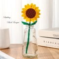 DIY yellow sunflower building block bouquet in a glass vase for home decoration - Sunflower 260-27 / Bag Packaging