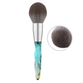 Grote poederkwast met kristallen handvat en zachte synthetische haren voor make-up - Kleurrijk Groen