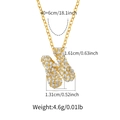 Detailed size specifications for gold plated letter N pendant necklace with dimensions - Letter N Style (KN0422-N)