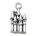 DIY antique silver castle metal pendant for necklaces and bracelets with ring hook - 6740-Castle House