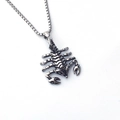 Punk vintage titanium steel scorpion pendant necklace with detailed metal craftsmanship - Scorpion + Stainless Steel Chain