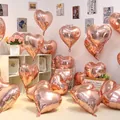 Set of 10 champagne gold 18-inch heart-shaped foil balloons for wedding and party decor - 18 Inch Champagne Gold Heart (10PCS)