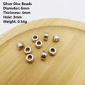 Cuentas espaciadoras de plata tibetana de 6mm para creación de joyas DIY y cuentas de oración - Plata Antigua 6x4mm