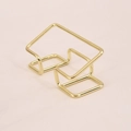 Minimalist gold metal business card holder with a sleek geometric wire structure design - 1 Piece / Gold