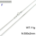 Silver 304 stainless steel square snake chain necklace 550x2mm with lobster clasp - Silver 550x2mm(KN203610-Z)