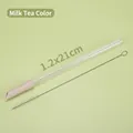 Reusable 1.2cm Tritan milk tea straw set in milk tea color with cleaning brush - 1.2x21cm / Milk Tea