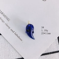 Macro shot of 25x11mm dark blue transparent ghost pendant for DIY Halloween jewelry - 3# Blue Ghost