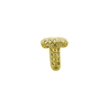 Close-up of golden T-letter pendant with sparkling pavé cubic zirconia inlay stones - Letter T (Pendant Only) / Gold