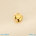Ciondolo a cuore cavo lucido in acciaio inossidabile placcato oro 18k, 12x9mm - Cuore Dorato 12x9mm(KLJ10093-Z)