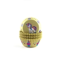 Rainbow unicorn printed oil-proof paper muffin cups in light yellow for baking cakes - Yellow Pony