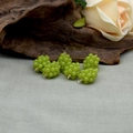 Mini resin green grape pendants with gold loops for DIY jewelry making accessories - Large Lime Green Grape