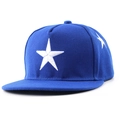 Klassieke diepblauwe hiphopmuts met platte rand en witte geborduurde sterren - 55-59cm Verstelbaar / Blauw