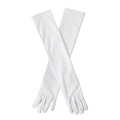Elegante 50 cm lange weiße Stretch-Lacklederhandschuhe für Cosplay und Oper - Einheitsgröße / Weiß (50cm)