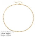 Collar minimalista de cadena de clips en acero inoxidable chapado en oro de 14K - Dorado