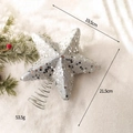 Silver star Christmas tree topper with glitter and sequins, 21.5cm height, spring base - Silver Sequin Star Tree Topper