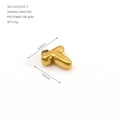 18K Gold plated stainless steel letter T pendant for jewelry making with dimensions - Letter T / Gold