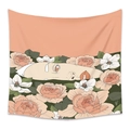 Arazzo artistico con silhouette di ragazza, rose rosa e motivi floreali da parete - GT20003-Profilo del Viso Con Fiori / 73X95CM/Tessuto Spazzolato