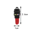 Lipstick pendant DIY charm with colorful rhinestones and black finish 2.6cm - Red Lipstick Black Lacquer (1CM×2.6CM)
