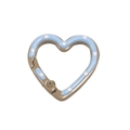 Light blue heart-shaped spring ring clasp with white polka dots for DIY keychains - Coffee Base